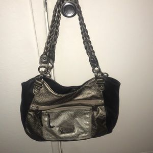 Rossetti Black and sliver faux leather shoulder purse